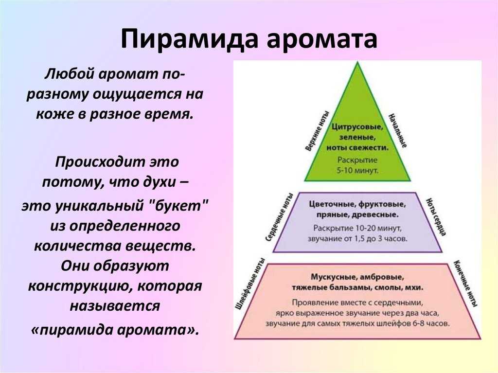 Пирамида аромата в парфюмерии: структура и состав