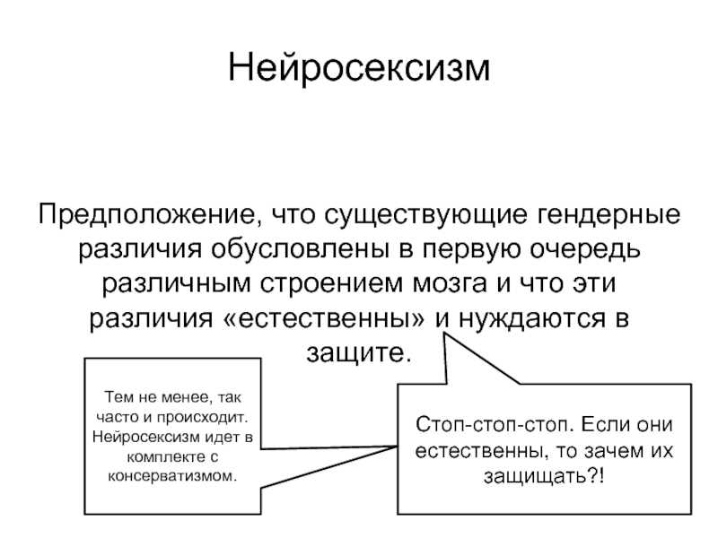 Нейросексизм — относительно новая концепция, сформированная в 2008 году Рассказываем, за что выступают ее представители